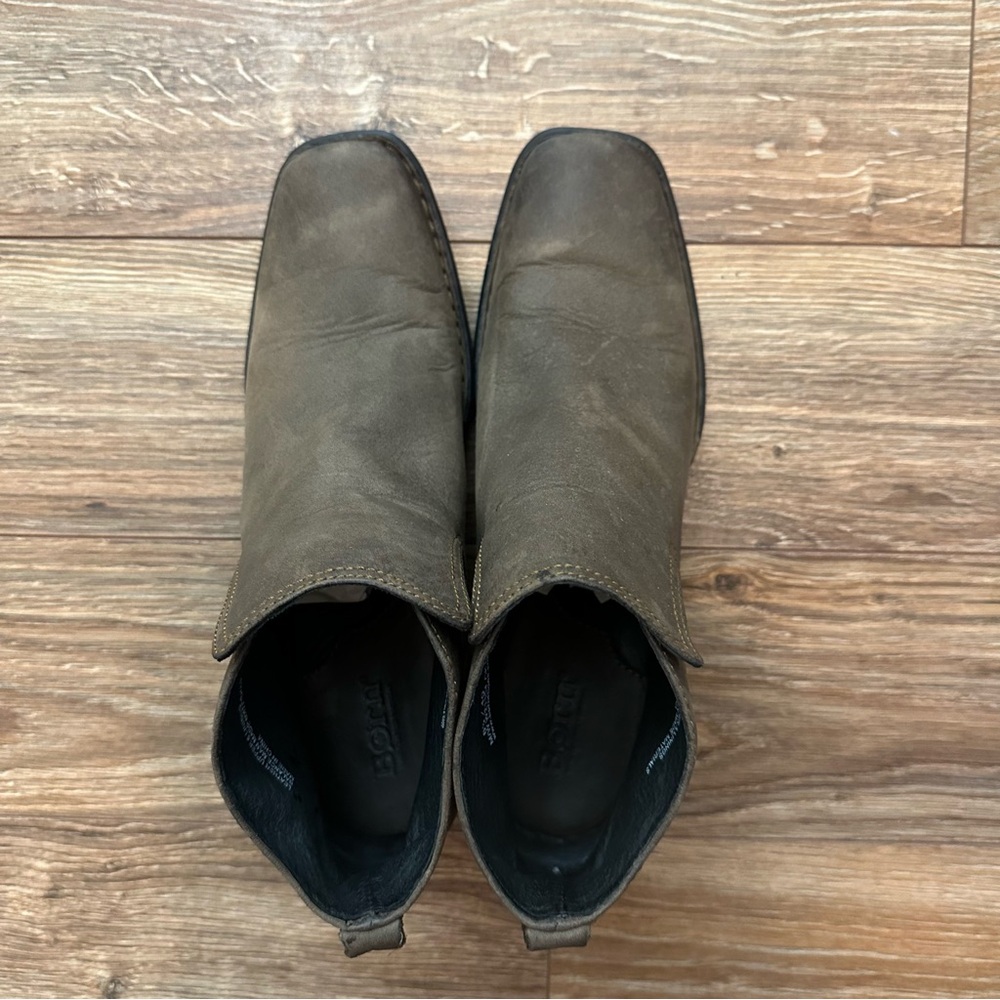 Born Rascal Boot Size 8.5/40 Brown Taupe Oiled Leather Block Heel Bootie - Picture 5 of 12